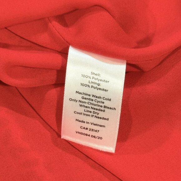 Talbots Size 10 Petite Red Black Animal Print Smocked Long Sleeve Womens Dress - Picture 8 of 11